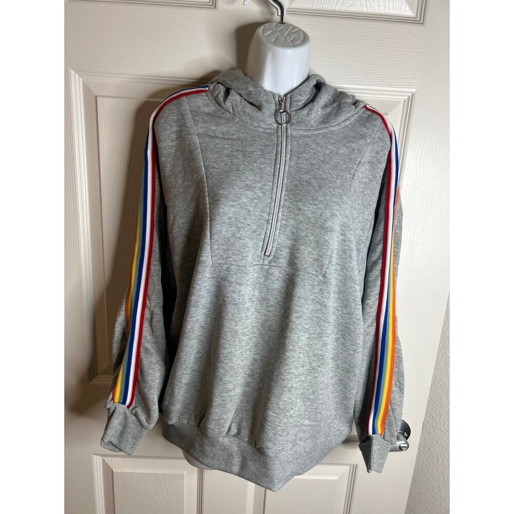 Louise Paris Women's Half Zip Pullover Hoodie Rainbow NEW ~ Size 1X